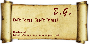 Dóczy Györgyi névjegykártya