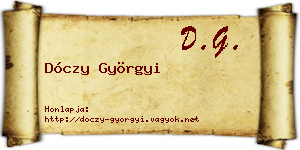 Dóczy Györgyi névjegykártya