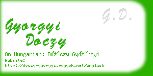 gyorgyi doczy business card